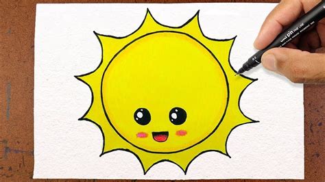 Como Desenhar Um Sol How To Draw A Sun Cómo Dibujar Un Sol Youtube