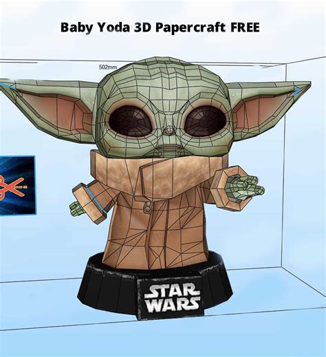 Baby Yoda 3d Papercraft Free Free Download