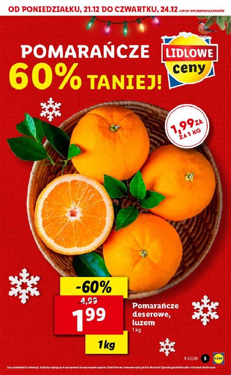 Lidl 21.12.2020 Gazetka - pomarańcze cena 1,99 zł