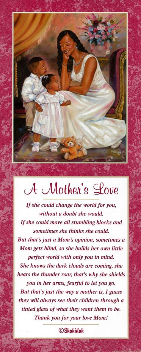 A Mothers Love Mothers Love African American Mothers Mother Poems