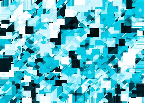 Geometric Square Pixel Pattern Abstract Background In Blue And Black