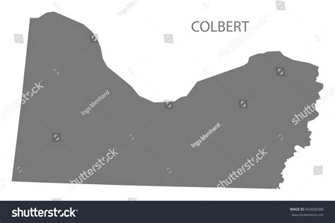 Colbert County Map Alabama Usa Grey Stock Vector Royalty Free