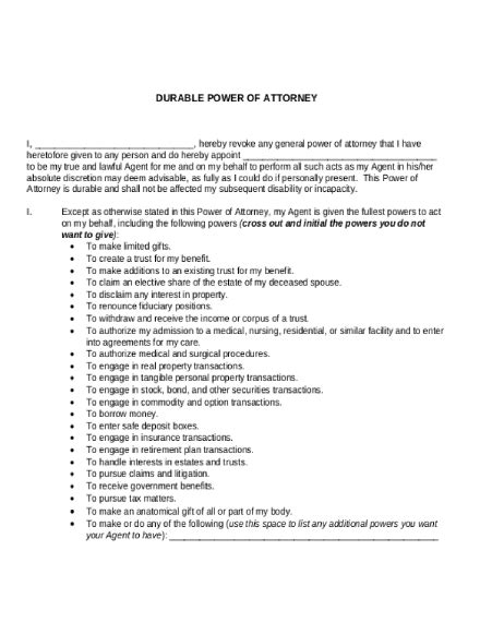 Sample Business Power Of Attorney Letter