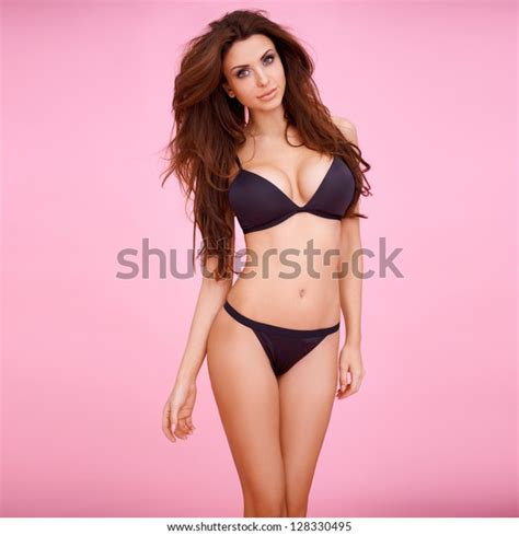 Dark Haired Beauty Sexy Black Bikini Stock Photo Shutterstock