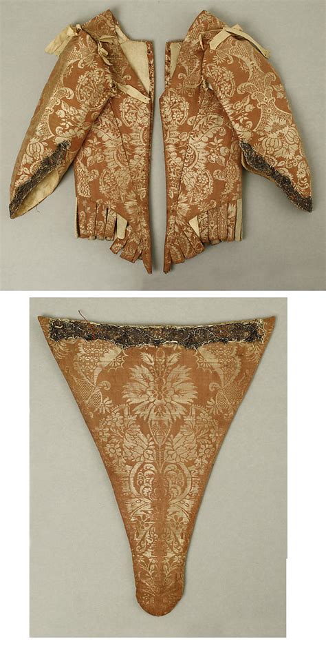 Bodice With Stomacher Mid 18th C Italian Made Of Silk