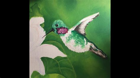 Real Time Hummingbird Acrylic Painting Easy Youtube