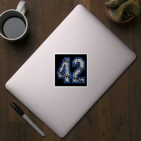 Number 42 Baseball Equality Distressed Classic La Blue Number 42