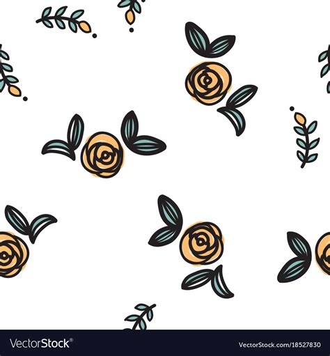 Simple Flowers Seamless Pattern Royalty Free Vector Image
