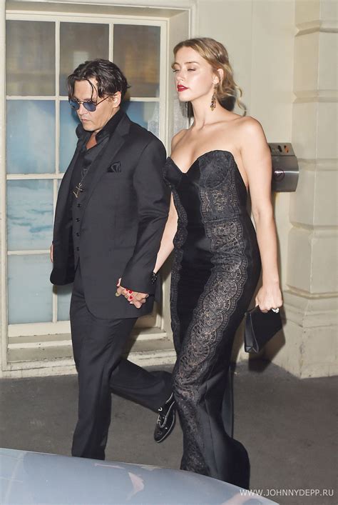 Johnny Depp Amber Hear Leaving The GQ Awards Strapless Dress Formal Prom Dresses Formal