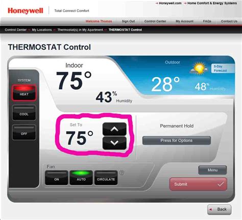 Honeywell total connect comfort allows users of supported north american and middle eastern thermostats to remotely control their devices and manage their home's comfort and energy usage anytime, anywhere. How to Set Honeywell Thermostat Temperature RTH9580WF ...