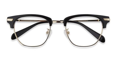 Black Browline Prescription Eyeglasses Medium Full Rim Metal Eyewear