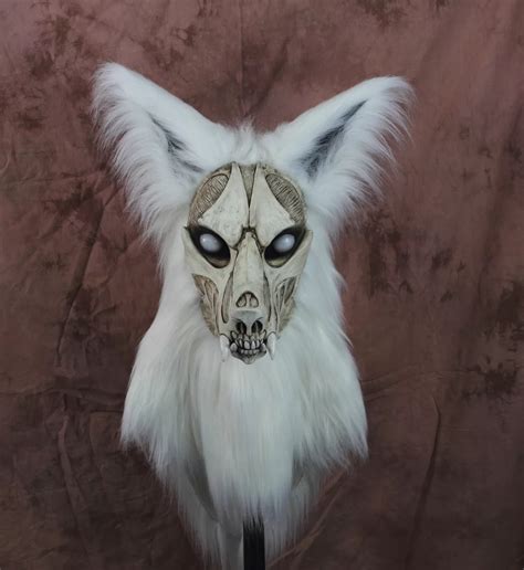 Zombie Skull White Canine Fursuit Head Realistic Mask Articulated Jaw