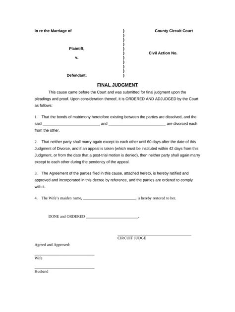 Final Judgment Of Divorce With Children Alabama Form Fill Out And