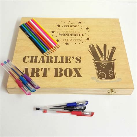 Personalised Childs Wooden Art Box By Little Foundry