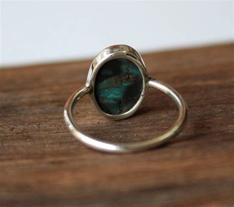 Blue Copper Turquoise Sterling Silver Ring Handmade Ring Etsy