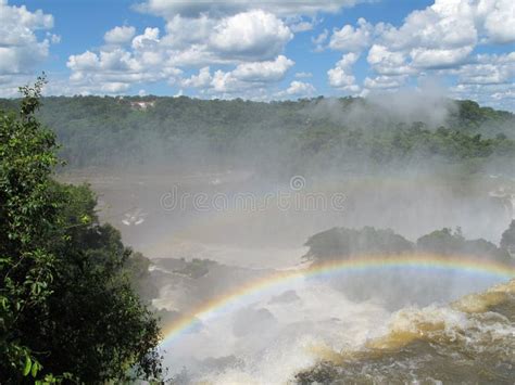 Rainbow And Iguazu Falls Stock Image Image Of Blue Falls 18416471