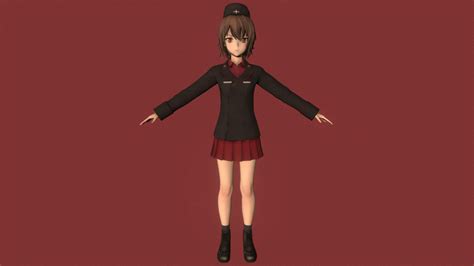 t pose rigged model of maho nishizumi buy royalty free d model by d my xxx hot girl