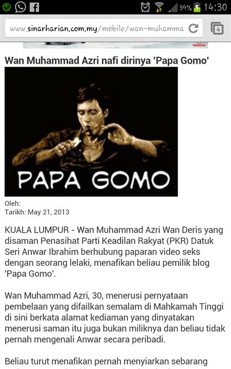 In this malay name, the name wan teh is a patronymic, not a family name, and the person should be referred to by the given name, wan muhammad azraie. Wan Muhammad Azri Nafi Pemilik Blog Papa Gomo. - Ameno World