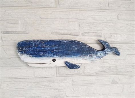 Carved Wooden Whale Wood Whale Wall Art Decor Whale Nursery Etsy