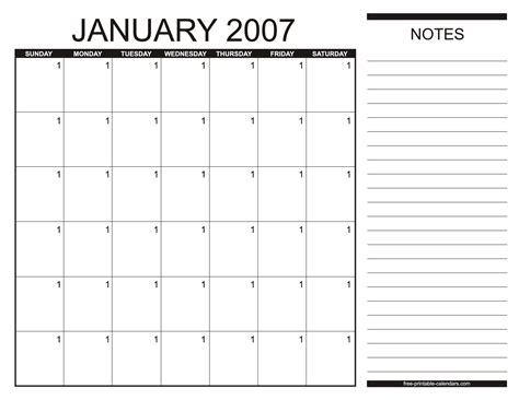 Download Printable Simple Monthly Calendar Horizontal Pdf 8 Best