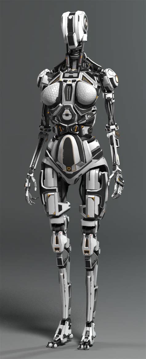 Female Robot Andrewcrawshaw Cgsociety Female Robot Cyborg Robot Design