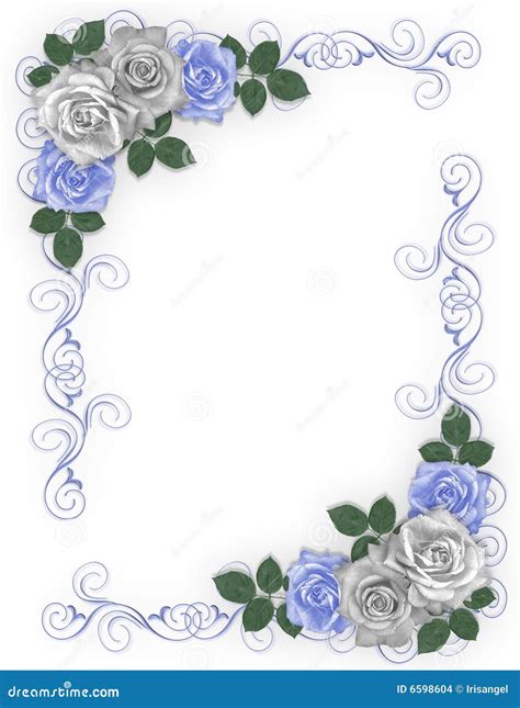 Wedding Border Blue Roses Stock Illustration Illustration Of Corners