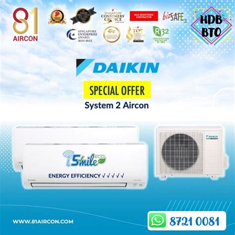 DaikinR32 ISmile Eco Series System 2 Wifi Built In 5 Ticks