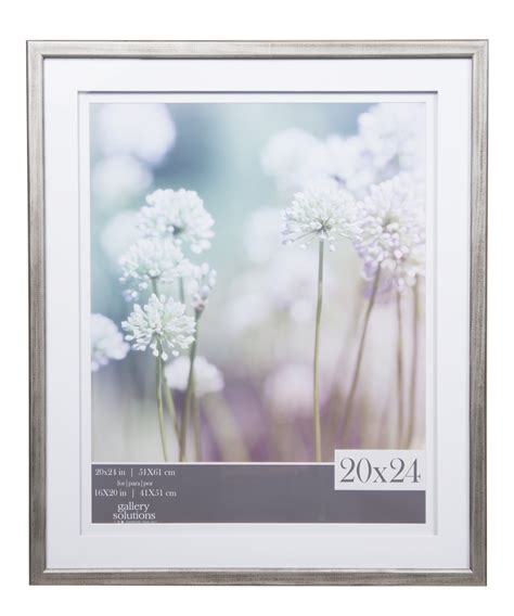 Gallery Solutions 20x24 Wide Picture Frame Double Matted To 16x20 Grey