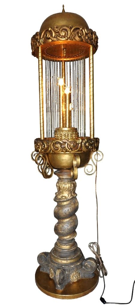 Vintage 1970s lamp emerald green glass jewels w/ornate metal base **make offer**. Tiffany style lamps, figural lamps, floor lamps, table ...