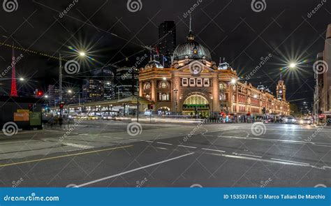 Beautiful Night View Of Flinders Street And Railway Station Melbourne
