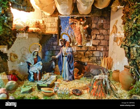 Nativity Scene Of A Belen Bethlehem Christmas Spain Crib Jesus Christ Mary Angel Figures
