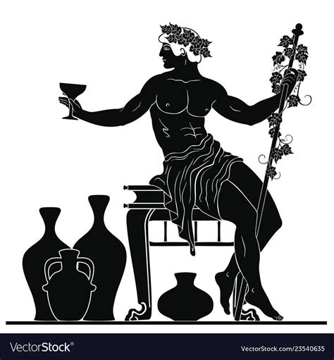 Ancient Greek God Dionysus Royalty Free Vector Image Greek Mythology Art Ancient Mythology
