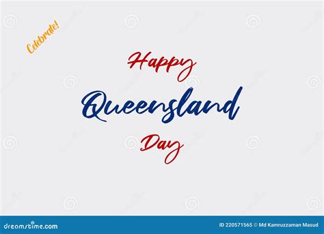 Happy Queensland Day Vector Typography Background Celebrate Queensland