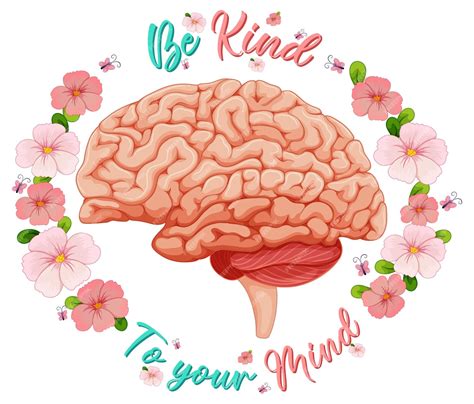 Premium Vector Poster Design With Human Brain And Flowers