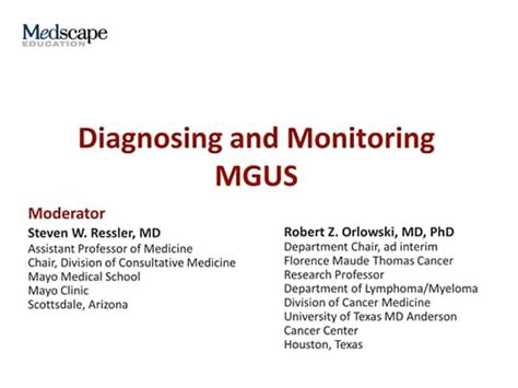 Diagnosing And Monitoring Mgus Transcript