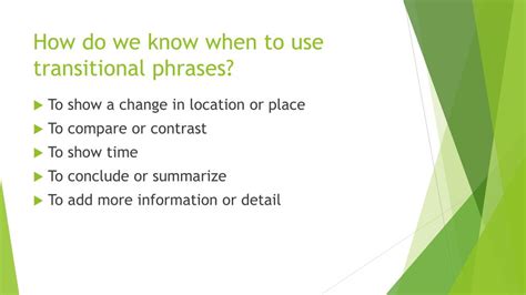 Ppt Transitional Words And Phrases Powerpoint Presentation Free