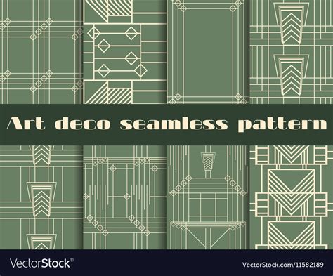 Art Deco Seamless Patterns Style 1920s 1930s Vector Image