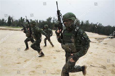 Taiwan Marines Special Force During Antiinvasion Editorial Stock Photo