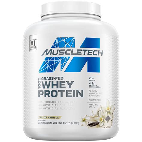 muscletech 100 grass fed whey protein vanilla 4 63 pound