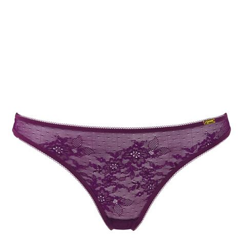 Deep Purple Glossies Lace Thong Brandalley