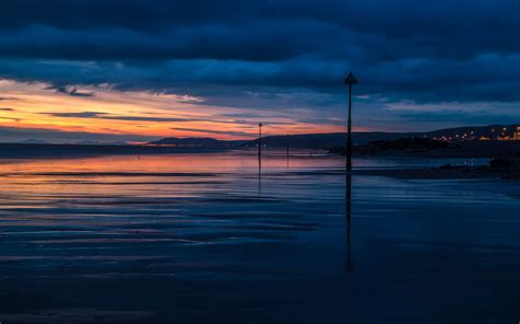 Download Wallpaper 3840x2400 Sea Sunset Twilight Clouds Horizon