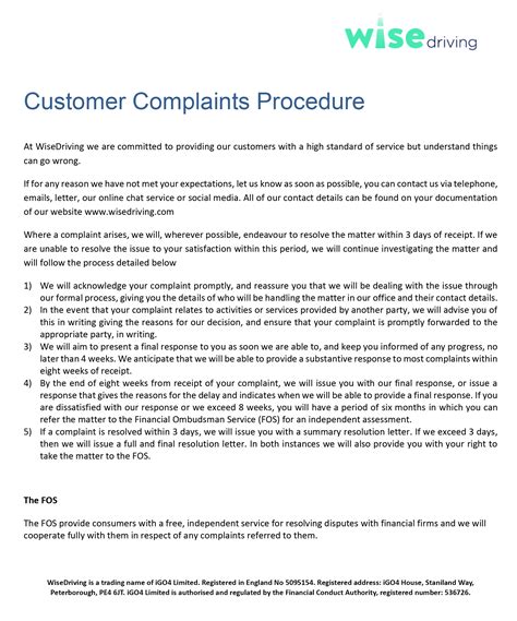Wisedriving Complaints Procedure Wisedriving Help Centre