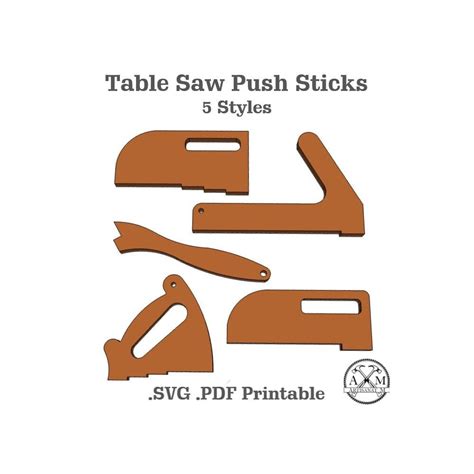 Table Saw Push Stick Printable Templates Pdf Template 5 Etsy