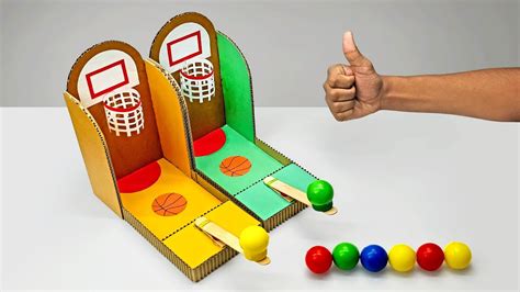 Diy Multiplayer Basketball Arcade Game From Cardboard Youtube