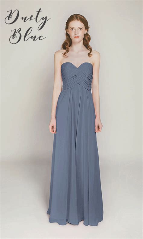 Strapless Chiffon Bridesmaid Dress With Dusty Blue Simmon And African