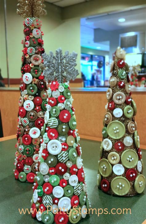Button Christmas Trees Festive Diy Holiday Decor