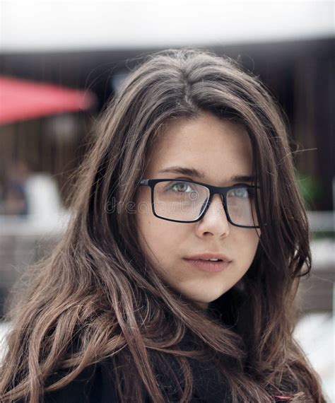 Nice Girl Wiht Dark Glasses Stock Image Image Of Social Blur 179830425