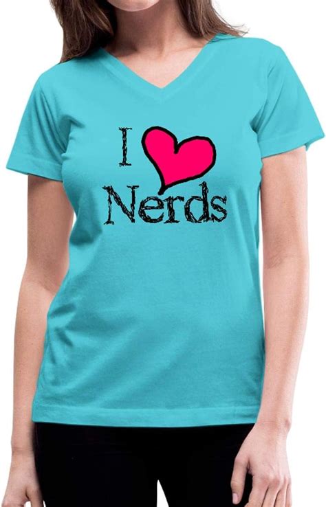 I Love Nerds Women S V Neck T Shirt Clothing