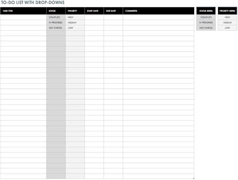 Free Task And Checklist Templates Smartsheet For Menu Checklist