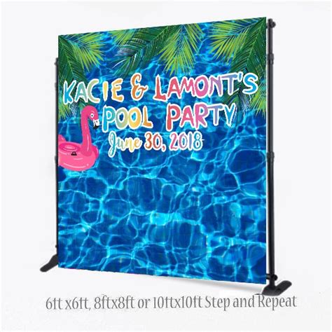 Pool Party Photo Booth Backdrop Summer Back Drop Pool Party Etsy